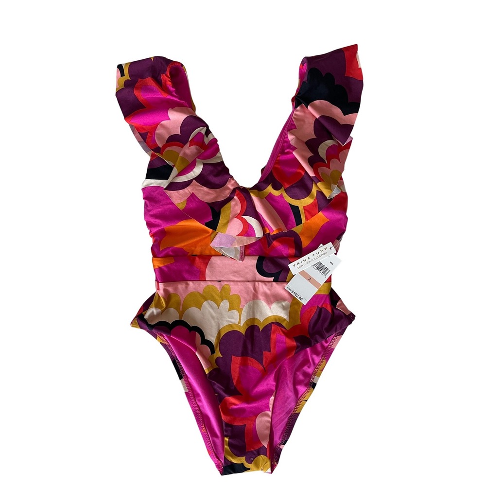 Trina Turk Women's Fan Faire Ruffle Women's Size 2 - Picture 3 of 6